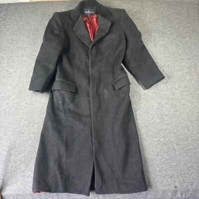 Abrigo de lana Ralph Lauren vintage para mujer 8 cuello de terciopelo gris forrado hecho en EE. UU. Foto 1 de 4