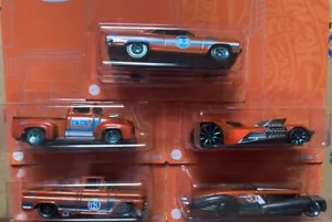 Hot Wheels Orange and Blue Set of 5 53rd Anniversary - Picture 1 of 6