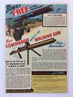 1944 color cartoon ad page ~ COMMANDO KRAK-A-JAP MACHINE GUN