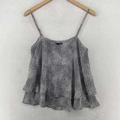 Aqua Top S Cami Spot анималистический принт многослойная оборка регулируемый ремень с подкладкой серый - Изображение 1 из 4