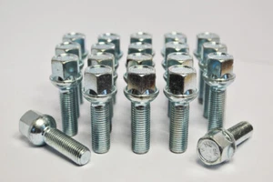 20 x M14 x 1.5, 43mm Thread, Radius-13 Wheel Bolts (Silver) - Picture 1 of 2