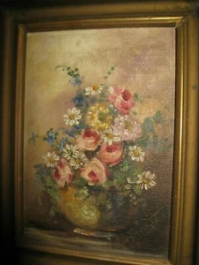 SELTENES Original Blumenstillleben signiert Rae Broughton gelistet kalifornischer Künstler - Bild 1 von 5