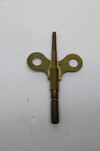 ANTIQUE Double ended Brass Clock Key - Picture 1 of 2