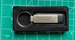 MERCEDES-BENZ OF WESTMINSTER OHIO  DEALER KEY CHAIN BLACK LEATHER NEW MB NIB - Picture 1 of 2