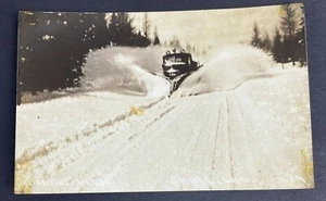 1940s Snow Plow Photo Postcard RPPC Cable Wisconsin Trail Town USA Vintage - Picture 1 of 6