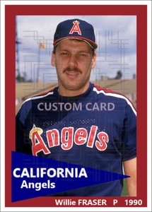 Willie Fraser - 1990 California Angels - 2.5 x 3.5 custom card (blank back) - Picture 1 of 1
