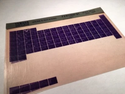 Yamaha FZR1000 1991 3LF3 FZR 1000 Micro Enchufe Piezas List Catálogo Microficha - Imagen 1 de 2