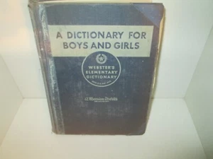 A DICTIONARY FOR BOYS & GIRLS - WEBSTER'S ELEMENTARY Vintage HC Book 1959 - Picture 1 of 3
