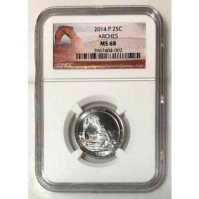 2014 Arches Quarter NGC MS68 ***Rev Tye's Coin Stache*** #4002115 - Image 1 of 4