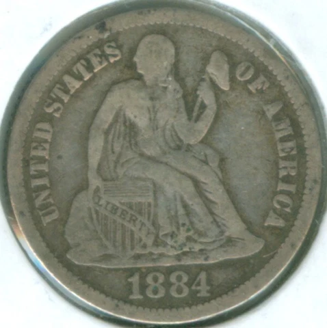 1884 SEATED LIBERTY DIME (153-A) Cover