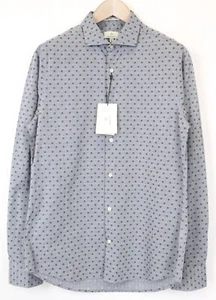 GANT Hombre Camisa M Gris Delgado Modelo Lunar Puro Americano Algodón Corte - Imagen 1 de 8