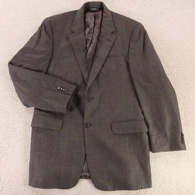 Prince of Wales Check Jacket M Gray Red Glen Plaid Wool Cashmere Sport Coat 40L - Image 1 of 4