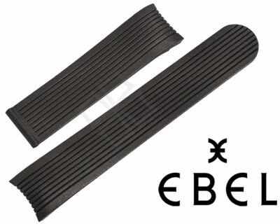 Original Ebel 3505CH Black Rubber Watch Strap For Ebel Classic Sport 9503Q51 OEM - Image 1 of 2