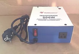 TRASFORMATORE CONVERTITORE 220 A 120V 500W PER USARE APPARECCHI DI USA IN ITALIA - Foto 1 di 2