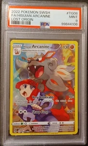 Pokémon Lost Origin Trainer Gallery Hisuian Arcanine TG08/TG30 2022 Holo PSA 9 - Imagen 1 de 2