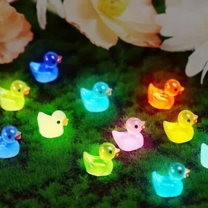 20pcs Mini Resin Ducks Luminous Tiny Ducks Miniature Duck Glow in the Dark - Picture 1 of 9
