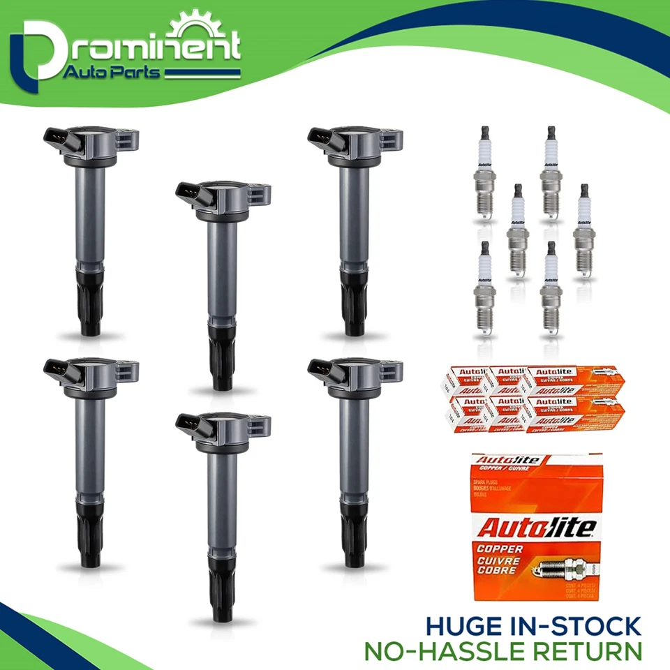 6 bobinas de encendido y 6 bujías Autolite para Lexus Toyota 3,5 L 4,0 L V6 UF487 Foto 1 de 4