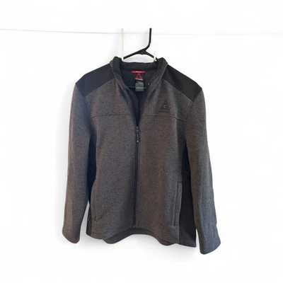 Chaqueta Gerry Para Hombre Cremallera Completa Forrada de Vellón Tejido Cuello Bolsillos Gris y Negro L Foto 1 de 4