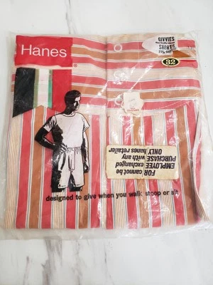 Boxers Hanes Givvies vintage para hombre MUY RAROS AÑOS 70 a rayas talla 32 ¡Hechos en EE. UU.! Foto 1 de 4