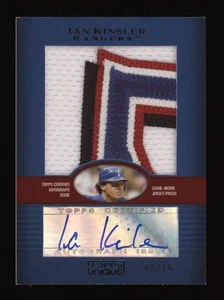 2009 Ian Kinsler Topps Unique Game Worn Jumbo Jersey Patch Auto Autograph #07/15 - Picture 1 of 2