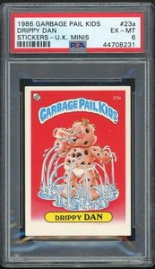 1986 Topps Garbage Pail Kids 1st Series UK Minis #23a Drippy Dan PSA 6 EX-MINT - Picture 1 of 2