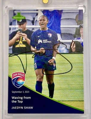2023 Parkside NWSL Pronto Rookie Hand Signed Auto #103 Jaedyn Shaw RC SSP - Image 1 of 2