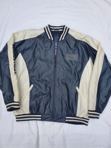 90s Vintage UConn Huskies Steve and Barry Bomber Jacket Blue And White 2XL - Bild 1 von 19
