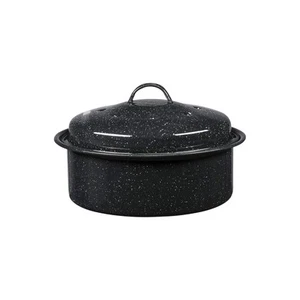 Tostador redondo cubierto de acero esmaltado de granito, 3 libras Capacidad - Imagen 1 de 6