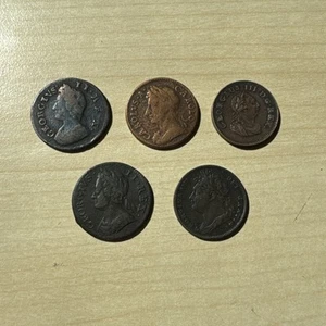 5 X Monete Miste Farthing 1/4d Rame ASTA SENZA RISERVA #14 - Foto 1 di 11