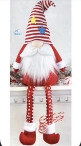 NEW Gnome Holiday Shelf Sitter Candy Cane Countdown To Christmas 30” Weighted - Picture 1 of 7