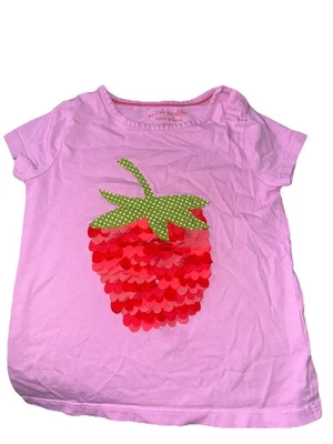 Mini Boden Girls T Shirt Strawberry 2-3 Y Appliqué - Image 1 of 4