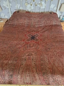 Vintage Large Paisley Throw Blanket. 233cm x 210cm - Picture 1 of 12
