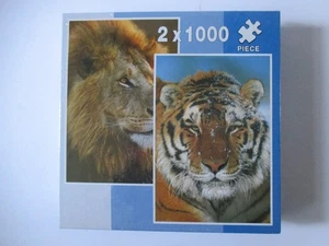 Lion and Tiger 2 X 1000 Piece Jigsaw Puzzle Set New Sealed and Unopened. - Picture 1 of 1