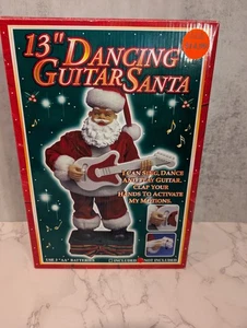Chitarra danzante vintage 13 pollici Babbo Natale verde chitarra jingle bell blues TESTATA FUNZIONANTE - Foto 1 di 15