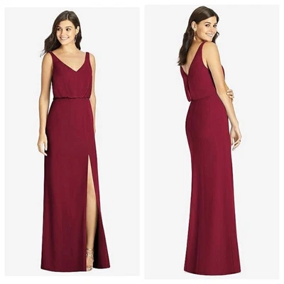 Vestido THREAD Dama de honor Ines Gasa Sin mangas Borgoña Dessy Colección Talla 18 Foto 1 de 4