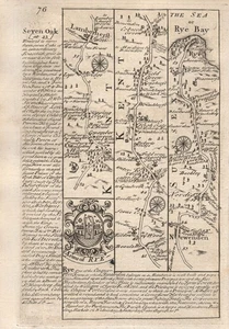 Lamberhurst-Flimwell-Newenden-Beckley-Rye road map by J. OWEN & E. BOWEN 1753 - Picture 1 of 2