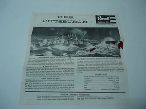USS Pittsburgh Ship Model Kit Revell H-457 Instructions Only 1967 - Picture 1 of 1