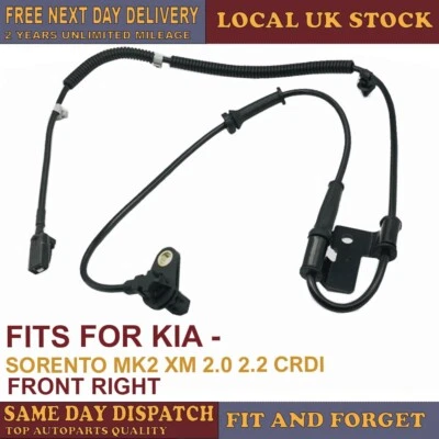 FOR KIA SORENTO MK2 XM 2.2 CRDI 2.4 CVVT ABS SPEED SENSOR [2009-ON] FRONT RIGHT - Image 1 of 4