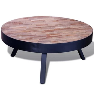 Coffee Table Round Reclaimed Teak U5S1 - Picture 1 of 6