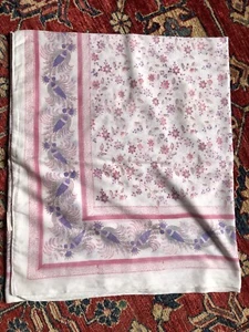 Anokhi White With Pink Floral Cotton Sarong 44”x76” - Picture 1 of 7