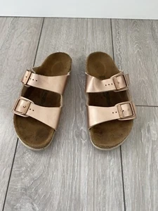 Birkenstock Arizona Girls Sandals Rose Gold Size 32 UK 13 Narrow Fit - Picture 1 of 13
