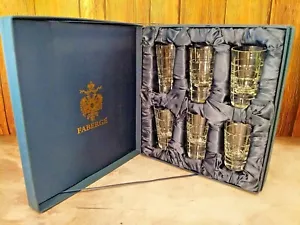 Faberge Metropolitan Clear Crystal Shot Glasses set of 6 NIB - Picture 1 of 12