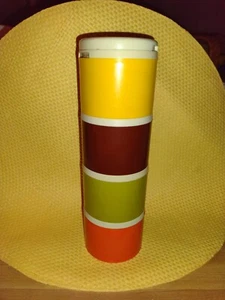 Tupperware Stackable Spice Tower Shakers 1308 Harvest Colors Set of 4 Containers - Picture 1 of 12