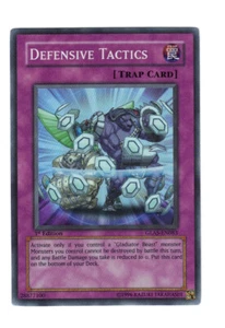 Yugioh- 1X Defensive Tactics - Super Rare - 1st Edition - GLAS-EN083 - Near Mint - Picture 1 of 2