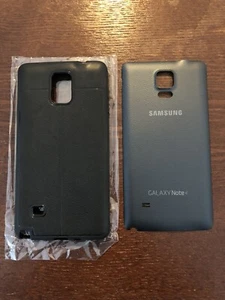 Samsung Galaxy Note 4 Black OEM Back Cover W/ used TPU Textured Phone Case GOOD - Picture 1 of 5
