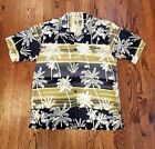 Tommy Bahama Mens Sz M Shirt Hawaiian Plam Trees 100% Silk Shirt 100% Authentic