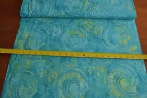 18" Long, Turquoise & Green Circle Print on Tonga Batik/Timeless Treasures,P9030 - Picture 1 of 5