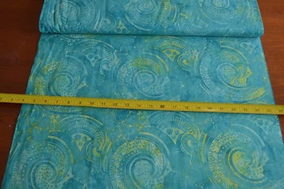 18" Long, Turquoise & Green Circle Print on Tonga Batik/Timeless Treasures,P9030 - Image 1 of 4