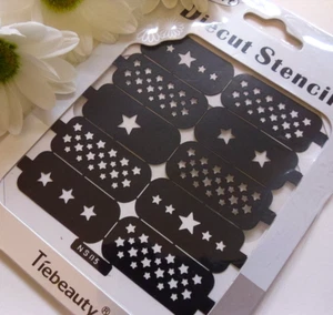 Nail Art Diecut Stencil Guide Small Christmas Stars Tips Manicure Stickers S05 - Picture 1 of 2