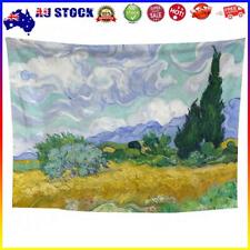 Oil Painting Wheat Field Tapestry Wall Hanging Rugs Bedspread Decor (200x145cm) 